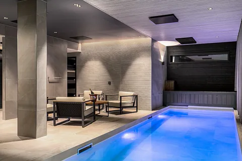 Indoor pool and lounge area
