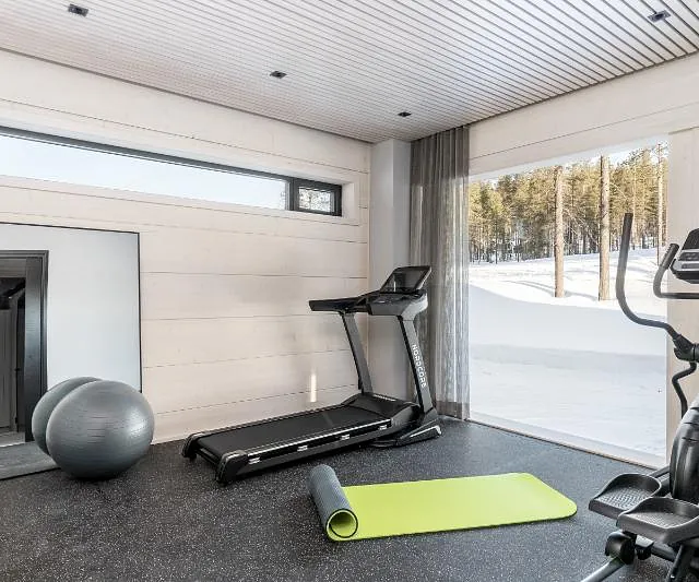 Home gym with fitness equipment