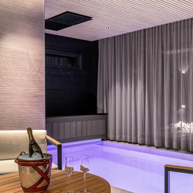 Chic indoor relaxation area